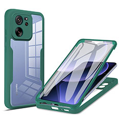 Ultra-thin Silicone Gel Soft Matte Finish Front and Back Case 360 Degrees Cover for Xiaomi Mi 13T Pro 5G Green