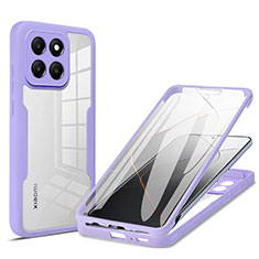Ultra-thin Silicone Gel Soft Matte Finish Front and Back Case 360 Degrees Cover for Xiaomi Mi 14 5G Clove Purple