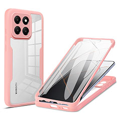 Ultra-thin Silicone Gel Soft Matte Finish Front and Back Case 360 Degrees Cover for Xiaomi Mi 14 5G Pink