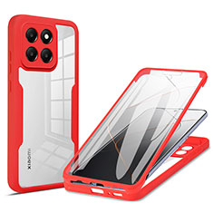 Ultra-thin Silicone Gel Soft Matte Finish Front and Back Case 360 Degrees Cover for Xiaomi Mi 14 5G Red