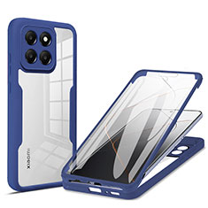 Ultra-thin Silicone Gel Soft Matte Finish Front and Back Case 360 Degrees Cover for Xiaomi Mi 14 Pro 5G Blue