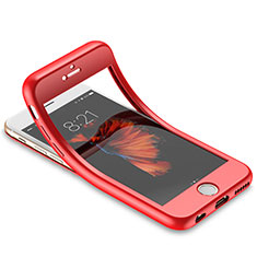 Ultra-thin Silicone TPU Soft Matte Finish Front and Back Case 360 Degrees for Apple iPhone 6S Red