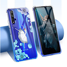 Ultra-thin Transparent Flowers Soft Case Cover for Huawei Honor 20 White