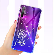Ultra-thin Transparent Flowers Soft Case Cover for Huawei Nova 5 Pro White