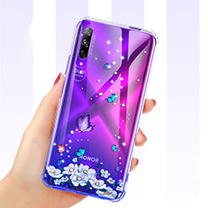 Ultra-thin Transparent Flowers Soft Case Cover for Huawei Y9s Purple