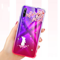 Ultra-thin Transparent Flowers Soft Case Cover for Huawei Y9s Red