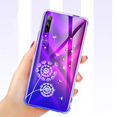Ultra-thin Transparent Flowers Soft Case Cover for Huawei Y9s White