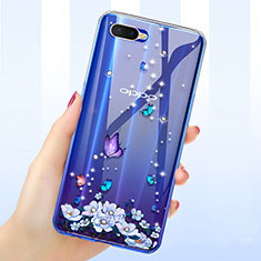 Ultra-thin Transparent Flowers Soft Case Cover for Oppo K1 Purple