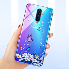 Ultra-thin Transparent Flowers Soft Case Cover for Oppo RX17 Pro Blue