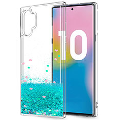 Ultra-thin Transparent Flowers Soft Case Cover for Samsung Galaxy Note 10 Plus 5G Green