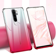 Ultra-thin Transparent Flowers Soft Case Cover for Xiaomi Redmi Note 8 Pro Red Wine