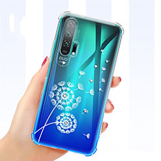 Ultra-thin Transparent Flowers Soft Case Cover K01 for Huawei Honor 20 Pro White