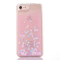 Ultra-thin Transparent Flowers Soft Case Cover T01 for Apple iPhone 8 Pink