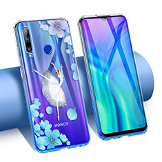 Ultra-thin Transparent Flowers Soft Case Cover T02 for Huawei P Smart+ Plus (2019) White