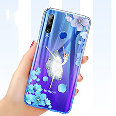 Ultra-thin Transparent Flowers Soft Case Cover T03 for Huawei Honor 20 Lite White