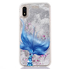 Ultra-thin Transparent Flowers Soft Case Cover T04 for Apple iPhone XR Blue