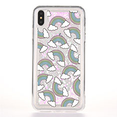 Ultra-thin Transparent Flowers Soft Case Cover T08 for Apple iPhone Xs Max Gray