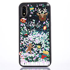 Ultra-thin Transparent Flowers Soft Case Cover Z01 for Apple iPhone XR Green