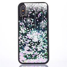 Ultra-thin Transparent Flowers Soft Case Cover Z02 for Apple iPhone Xs Green