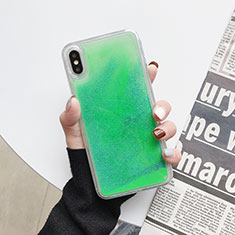 Ultra-thin Transparent Flowers Soft Case Cover Z03 for Apple iPhone Xs Max Green