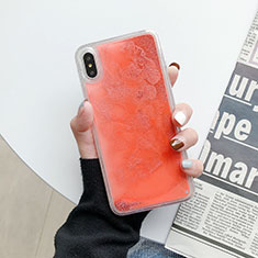 Ultra-thin Transparent Flowers Soft Case Cover Z03 for Apple iPhone Xs Orange