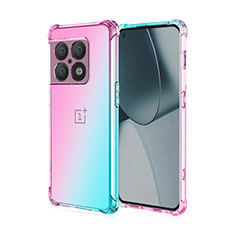 Ultra-thin Transparent Gel Gradient Soft Case Cover for OnePlus 10 Pro 5G Cyan