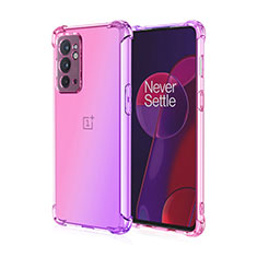 Ultra-thin Transparent Gel Gradient Soft Case Cover for OnePlus 9RT 5G Hot Pink