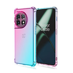 Ultra-thin Transparent Gel Gradient Soft Case Cover for OnePlus Ace 2 Pro 5G Cyan