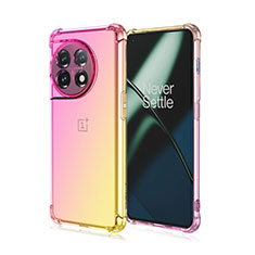 Ultra-thin Transparent Gel Gradient Soft Case Cover for OnePlus Ace 2 Pro 5G Pink
