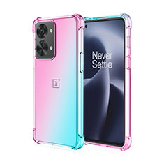Ultra-thin Transparent Gel Gradient Soft Case Cover for OnePlus Nord 2T 5G Cyan
