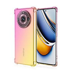 Ultra-thin Transparent Gel Gradient Soft Case Cover for Realme 11 Pro 5G Pink
