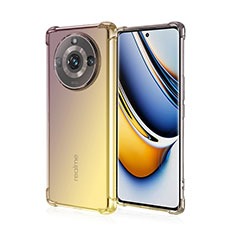 Ultra-thin Transparent Gel Gradient Soft Case Cover for Realme 11 Pro 5G Yellow