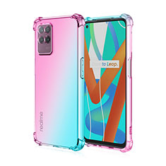 Ultra-thin Transparent Gel Gradient Soft Case Cover for Realme 8i Cyan
