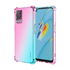 Ultra-thin Transparent Gel Gradient Soft Case Cover for Realme 8s 5G Cyan
