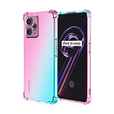 Ultra-thin Transparent Gel Gradient Soft Case Cover for Realme 9 5G Cyan