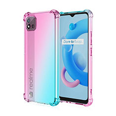 Ultra-thin Transparent Gel Gradient Soft Case Cover for Realme C11 (2021) Cyan