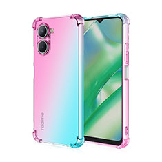 Ultra-thin Transparent Gel Gradient Soft Case Cover for Realme C33 (2023) Cyan