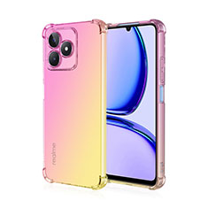 Ultra-thin Transparent Gel Gradient Soft Case Cover for Realme C67 Pink