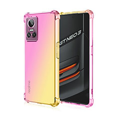 Ultra-thin Transparent Gel Gradient Soft Case Cover for Realme GT Neo3 5G Pink