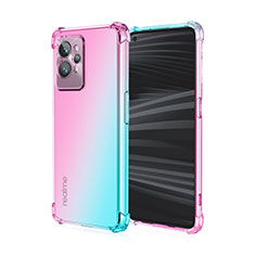Ultra-thin Transparent Gel Gradient Soft Case Cover for Realme GT2 Pro 5G Cyan