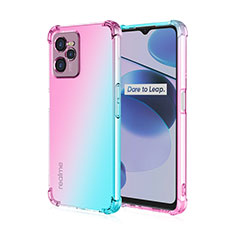 Ultra-thin Transparent Gel Gradient Soft Case Cover for Realme Narzo 50A Prime Cyan