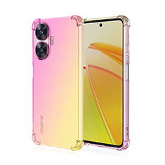 Ultra-thin Transparent Gel Gradient Soft Case Cover for Realme Narzo N55 Pink