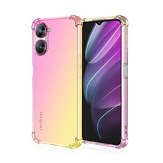 Ultra-thin Transparent Gel Gradient Soft Case Cover for Realme V30t 5G Pink