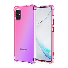 Ultra-thin Transparent Gel Gradient Soft Case Cover for Samsung Galaxy A51 4G Pink