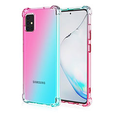 Ultra-thin Transparent Gel Gradient Soft Case Cover for Samsung Galaxy M40S Cyan