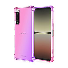 Ultra-thin Transparent Gel Gradient Soft Case Cover for Sony Xperia 1 II Clove Purple