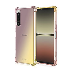 Ultra-thin Transparent Gel Gradient Soft Case Cover for Sony Xperia 1 II Gold