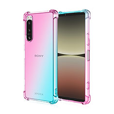 Ultra-thin Transparent Gel Gradient Soft Case Cover for Sony Xperia 1 IV Sky Blue