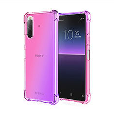Ultra-thin Transparent Gel Gradient Soft Case Cover for Sony Xperia 10 IV Clove Purple
