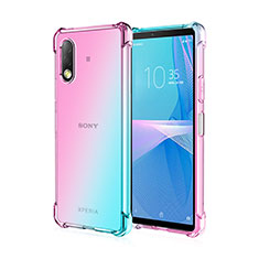Ultra-thin Transparent Gel Gradient Soft Case Cover for Sony Xperia Ace II Sky Blue